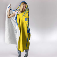 Ukraine Football Hooded Blanket Blue And Yellow Grunge Style - Wonder Print Shop