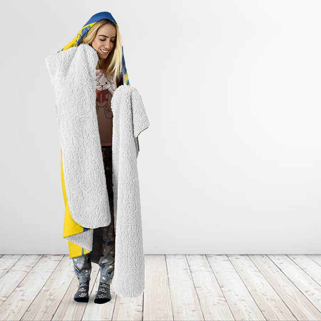 Ukraine Football Hooded Blanket Blue And Yellow Grunge Style - Wonder Print Shop