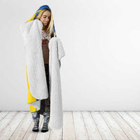 Ukraine Football Hooded Blanket Blue And Yellow Grunge Style - Wonder Print Shop