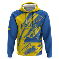 Custom Ukraine Football Hoodie Blue And Yellow Grunge Style - Wonder Print Shop