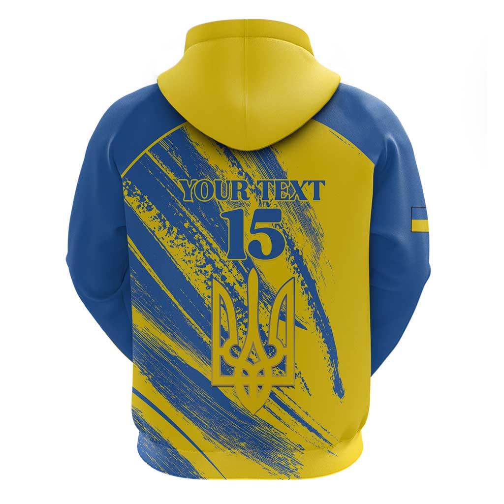 Custom Ukraine Football Hoodie Blue And Yellow Grunge Style - Wonder Print Shop