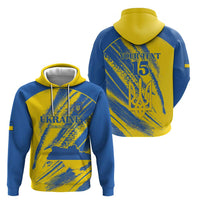 Custom Ukraine Football Hoodie Blue And Yellow Grunge Style - Wonder Print Shop