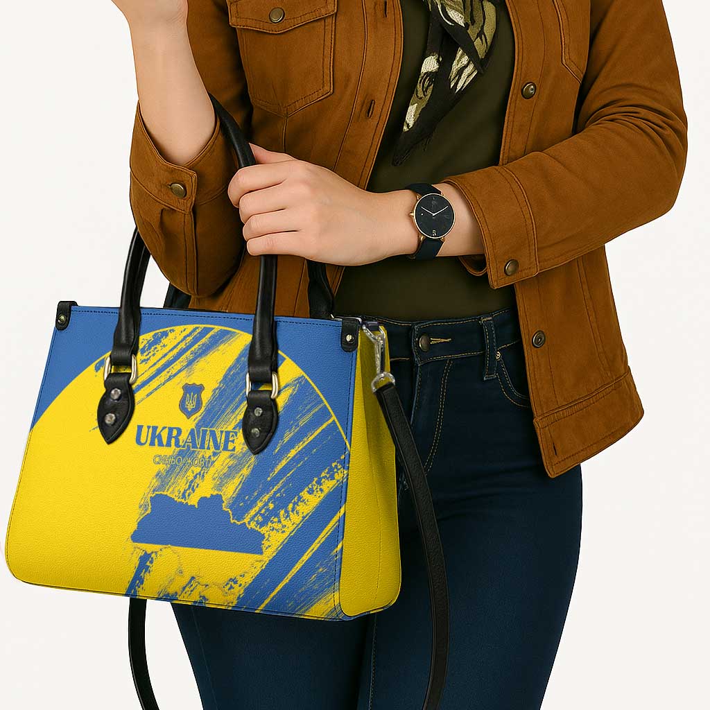 Ukraine Football Leather Bag Blue And Yellow Grunge Style - Wonder Print Shop