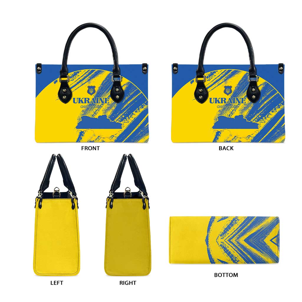 Ukraine Football Leather Bag Blue And Yellow Grunge Style - Wonder Print Shop