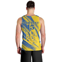 Custom Ukraine Football Men Tank Top Blue And Yellow Grunge Style - Wonder Print Shop