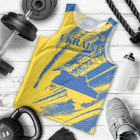 Custom Ukraine Football Men Tank Top Blue And Yellow Grunge Style - Wonder Print Shop