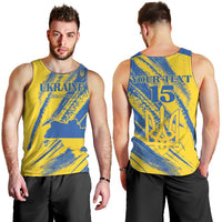 Custom Ukraine Football Men Tank Top Blue And Yellow Grunge Style - Wonder Print Shop