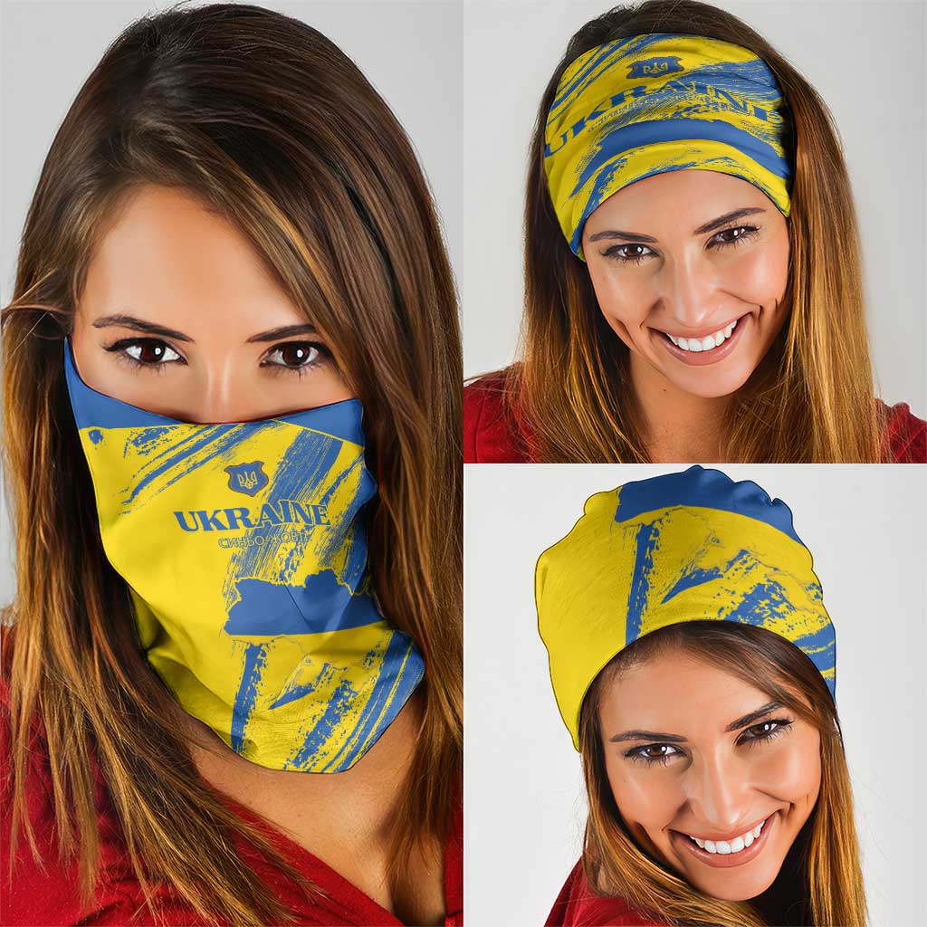 Ukraine Football Neck Gaiter Blue And Yellow Grunge Style - Wonder Print Shop