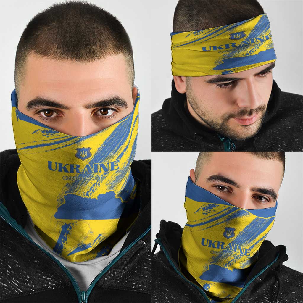 Ukraine Football Neck Gaiter Blue And Yellow Grunge Style - Wonder Print Shop