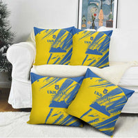 Ukraine Football Pillow Cover Blue And Yellow Grunge Style - Wonder Print Shop