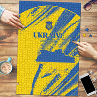 Ukraine Football Puzzle Blue And Yellow Grunge Style - Wonder Print Shop