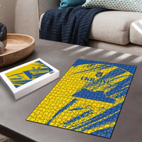Ukraine Football Puzzle Blue And Yellow Grunge Style - Wonder Print Shop
