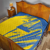 Ukraine Football Quilt Blue And Yellow Grunge Style - Wonder Print Shop