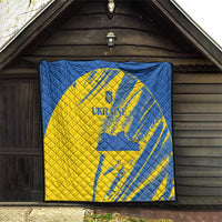 Ukraine Football Quilt Blue And Yellow Grunge Style - Wonder Print Shop