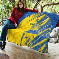Ukraine Football Quilt Blue And Yellow Grunge Style - Wonder Print Shop
