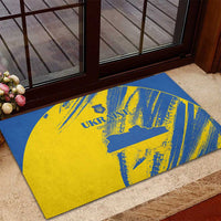 Ukraine Football Rubber Doormat Blue And Yellow Grunge Style - Wonder Print Shop