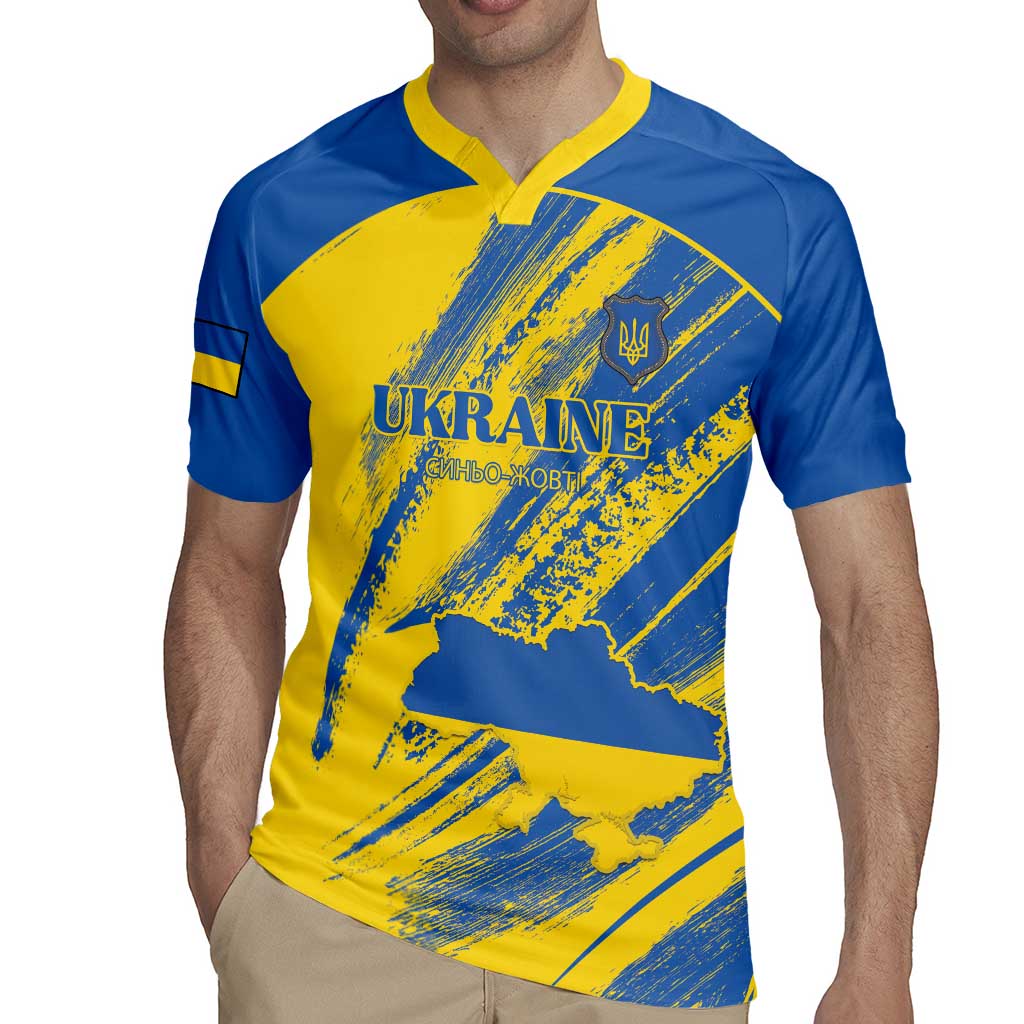 Custom Ukraine Football Rugby Jersey Blue And Yellow Grunge Style - Wonder Print Shop