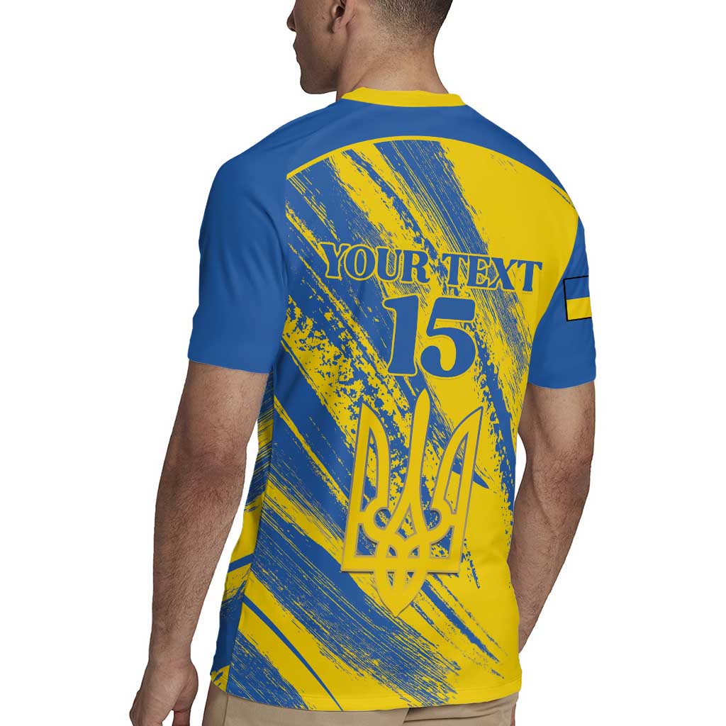 Custom Ukraine Football Rugby Jersey Blue And Yellow Grunge Style - Wonder Print Shop
