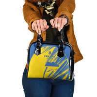 Ukraine Football Shoulder Handbag Blue And Yellow Grunge Style - Wonder Print Shop