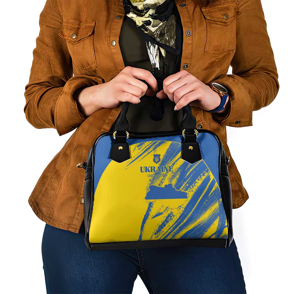 Ukraine Football Shoulder Handbag Blue And Yellow Grunge Style - Wonder Print Shop