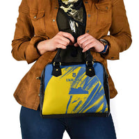 Ukraine Football Shoulder Handbag Blue And Yellow Grunge Style - Wonder Print Shop