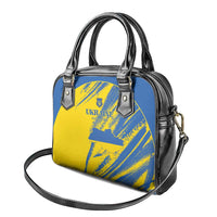Ukraine Football Shoulder Handbag Blue And Yellow Grunge Style - Wonder Print Shop