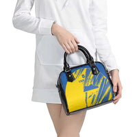 Ukraine Football Shoulder Handbag Blue And Yellow Grunge Style - Wonder Print Shop