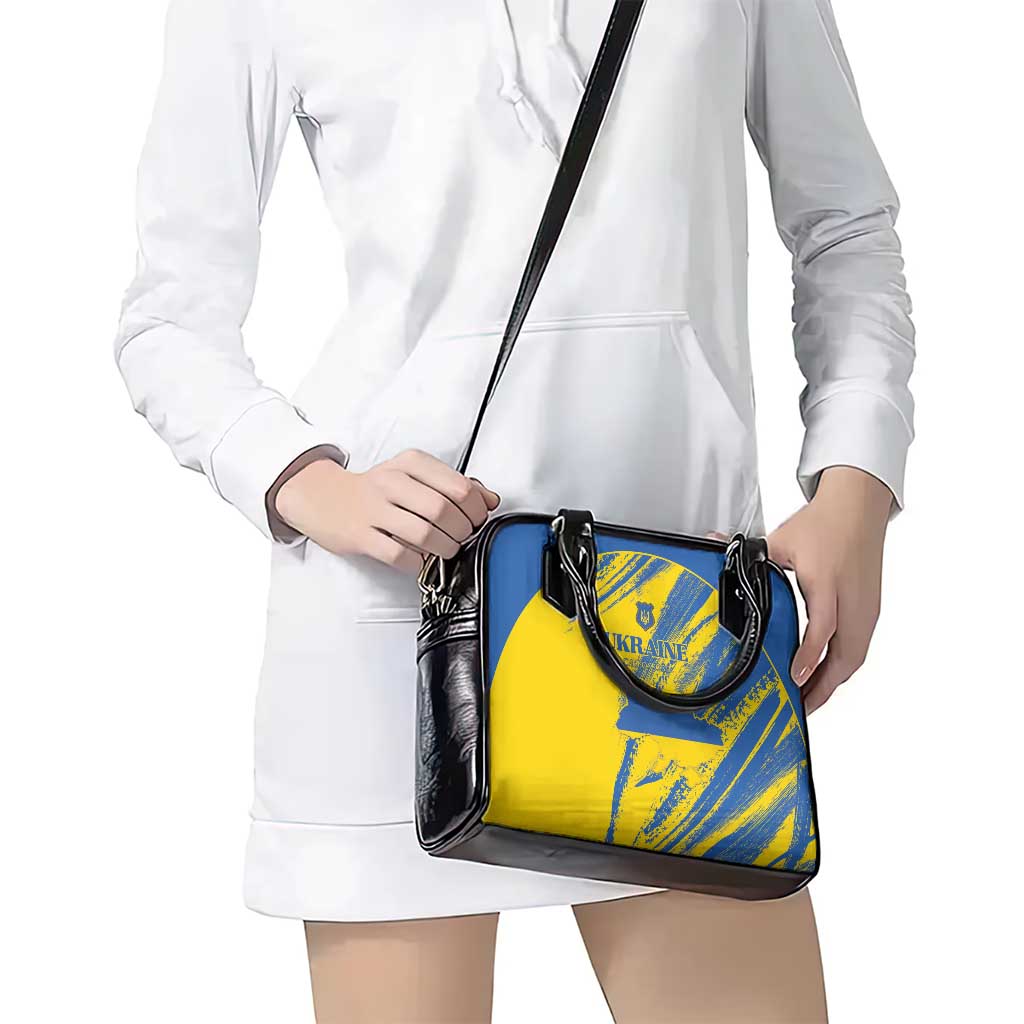 Ukraine Football Shoulder Handbag Blue And Yellow Grunge Style - Wonder Print Shop