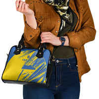 Ukraine Football Shoulder Handbag Blue And Yellow Grunge Style - Wonder Print Shop