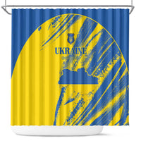 Ukraine Football Shower Curtain Blue And Yellow Grunge Style - Wonder Print Shop
