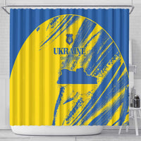 Ukraine Football Shower Curtain Blue And Yellow Grunge Style - Wonder Print Shop