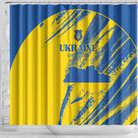 Ukraine Football Shower Curtain Blue And Yellow Grunge Style - Wonder Print Shop