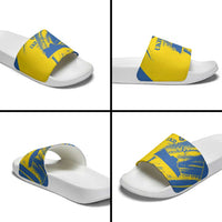Ukraine Football Slide Sandals Blue And Yellow Grunge Style - Wonder Print Shop