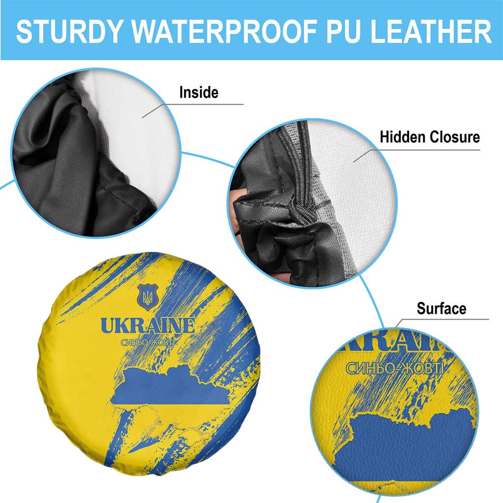 Ukraine Football Spare Tire Cover Blue And Yellow Grunge Style - Wonder Print Shop