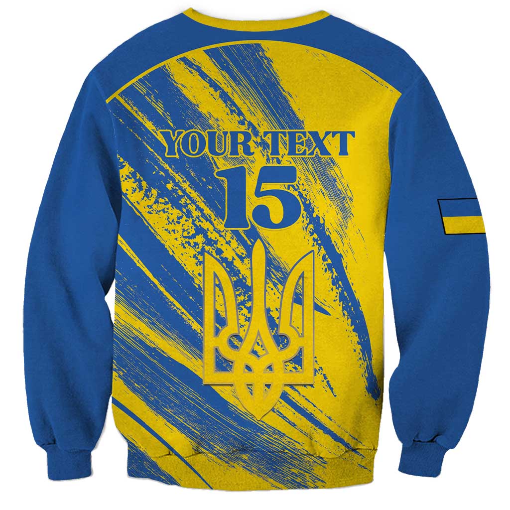 Custom Ukraine Football Sweatshirt Blue And Yellow Grunge Style - Wonder Print Shop