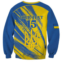 Custom Ukraine Football Sweatshirt Blue And Yellow Grunge Style - Wonder Print Shop