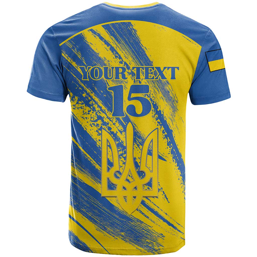 Custom Ukraine Football T Shirt Blue And Yellow Grunge Style - Wonder Print Shop