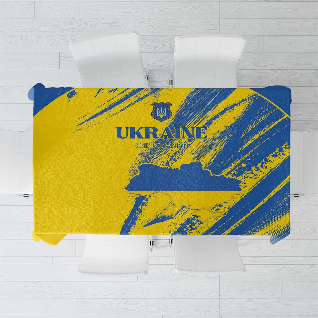 Ukraine Football Tablecloth Blue And Yellow Grunge Style - Wonder Print Shop