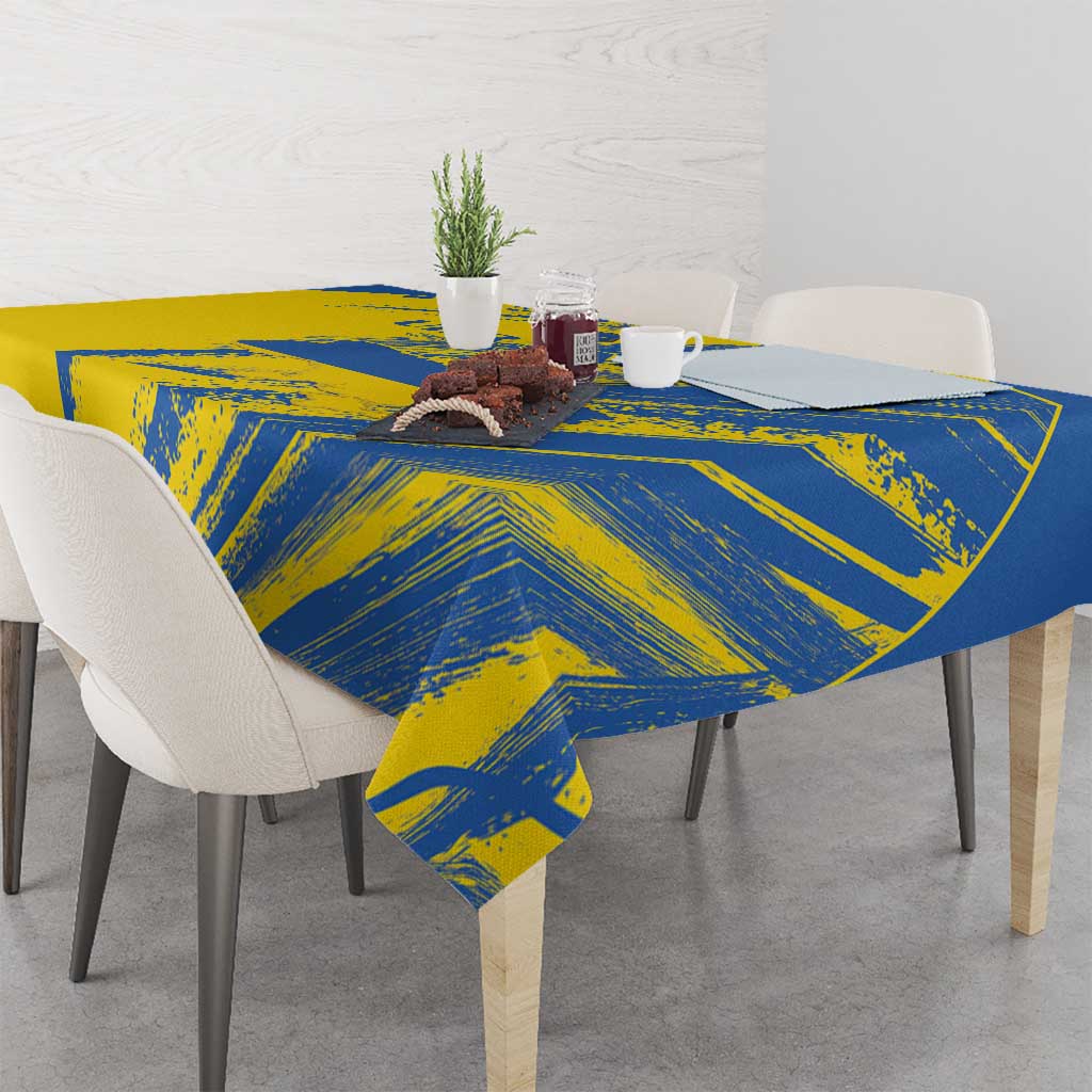 Ukraine Football Tablecloth Blue And Yellow Grunge Style - Wonder Print Shop