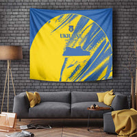 Ukraine Football Tapestry Blue And Yellow Grunge Style - Wonder Print Shop