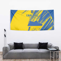 Ukraine Football Tapestry Blue And Yellow Grunge Style - Wonder Print Shop