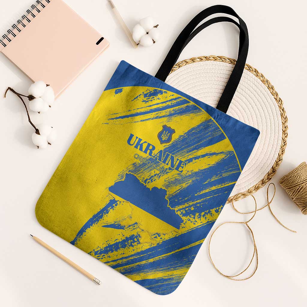 Ukraine Football Tote Bag Blue And Yellow Grunge Style - Wonder Print Shop