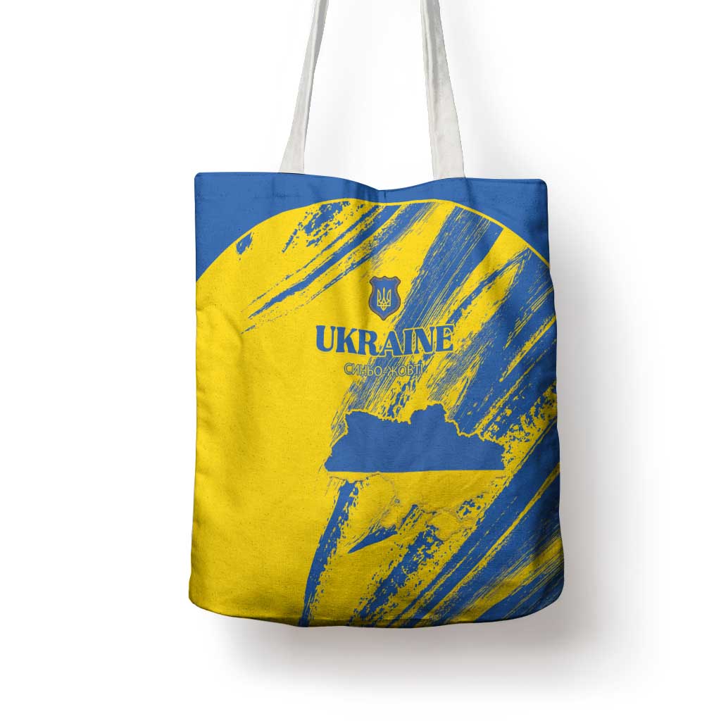 Ukraine Football Tote Bag Blue And Yellow Grunge Style - Wonder Print Shop