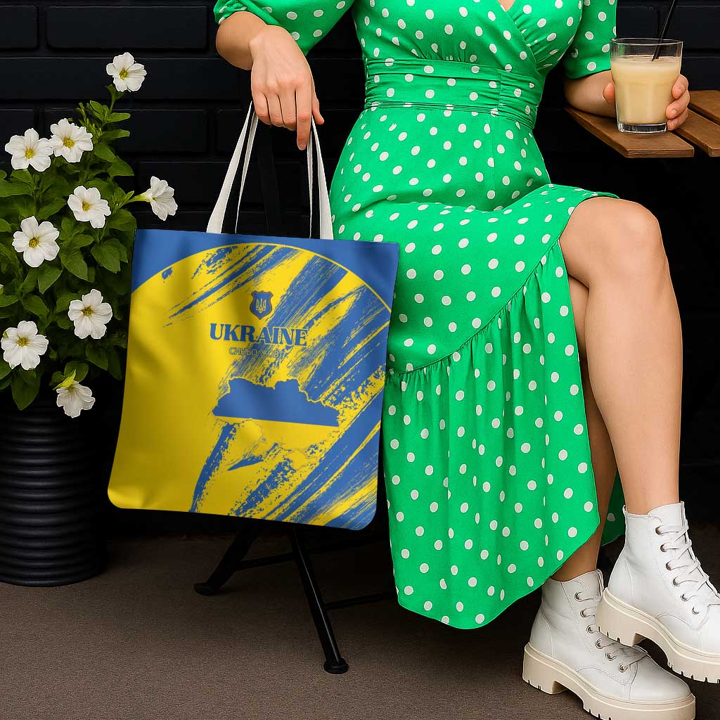 Ukraine Football Tote Bag Blue And Yellow Grunge Style - Wonder Print Shop