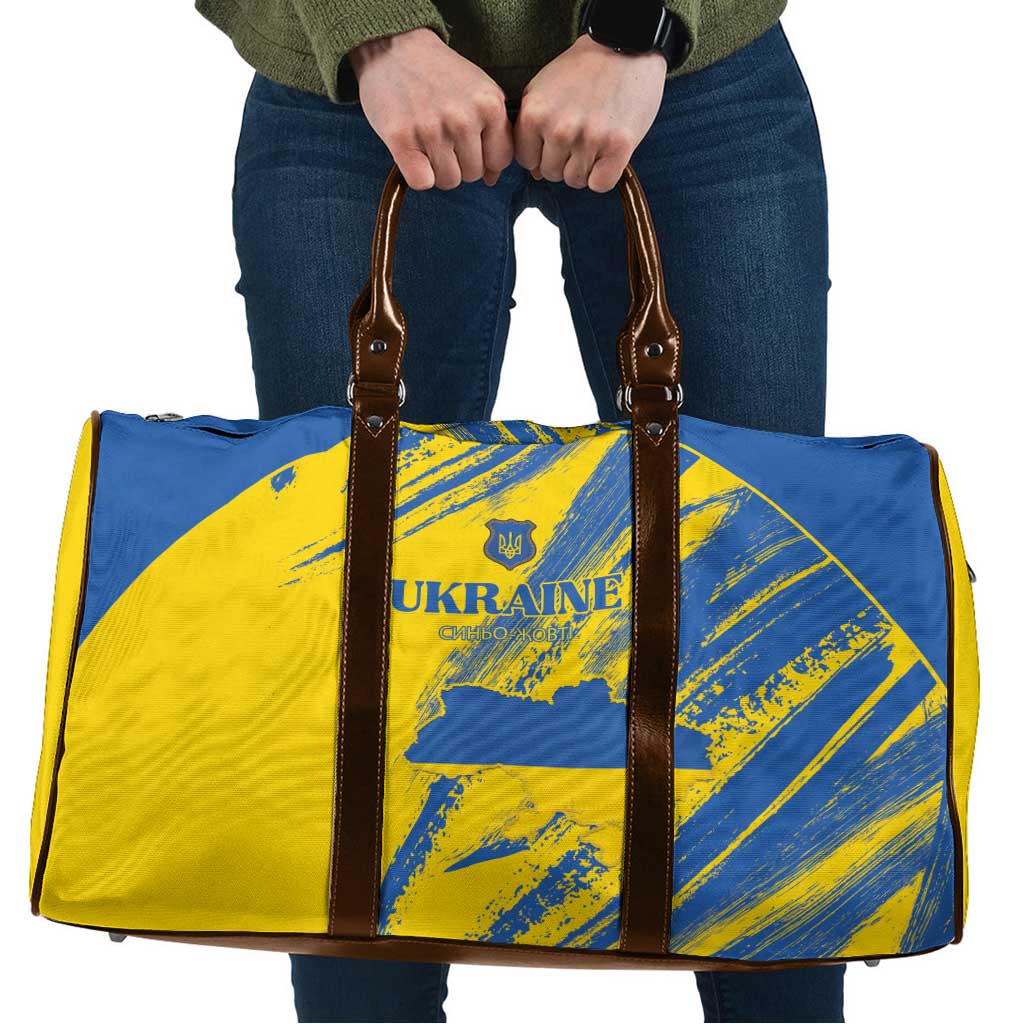 Ukraine Football Travel Bag Blue And Yellow Grunge Style - Wonder Print Shop
