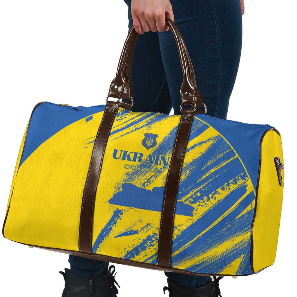 Ukraine Football Travel Bag Blue And Yellow Grunge Style - Wonder Print Shop