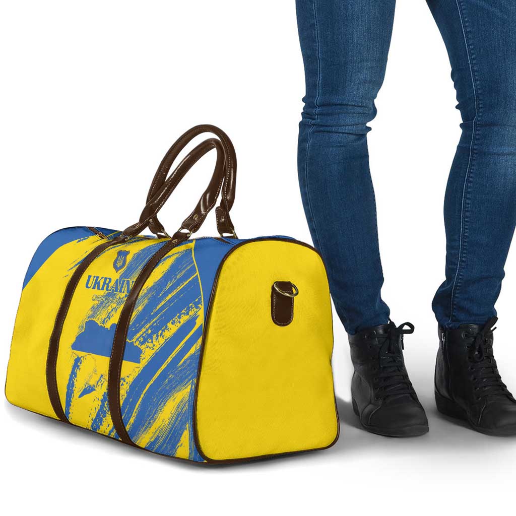 Ukraine Football Travel Bag Blue And Yellow Grunge Style - Wonder Print Shop