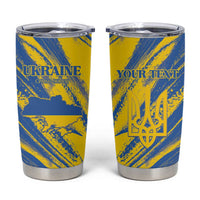 Custom Ukraine Football Tumbler Cup Blue And Yellow Grunge Style - Wonder Print Shop