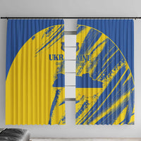 Ukraine Football Window Curtain Blue And Yellow Grunge Style - Wonder Print Shop