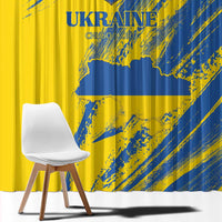 Ukraine Football Window Curtain Blue And Yellow Grunge Style - Wonder Print Shop